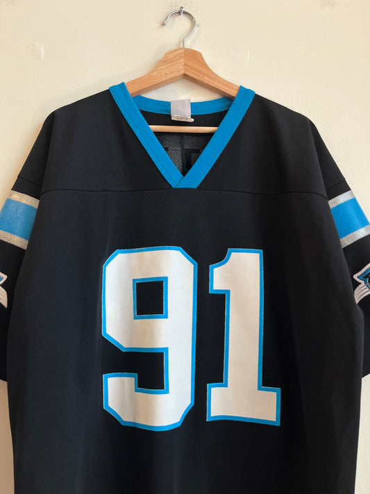 90s Carolina Panthers Kevin Greene Number 91 Logo 7 Jersey (L)