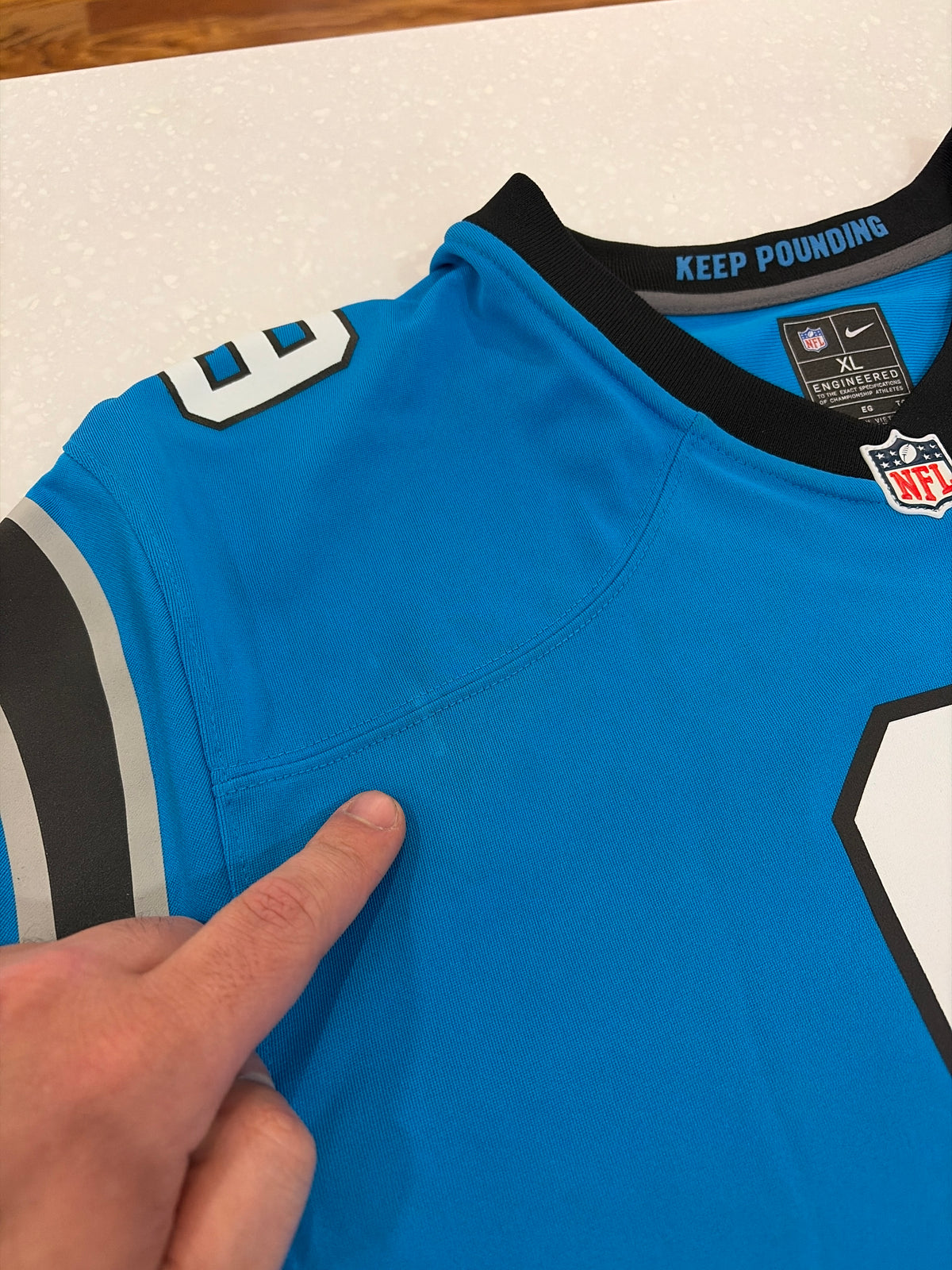 2022 Carolina Panthers Bryce Young Blue Jersey (Youth XL)