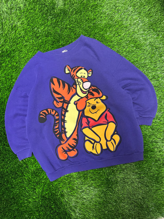 90s Winnie the Pooh & Tigger Purple Crewneck (L)