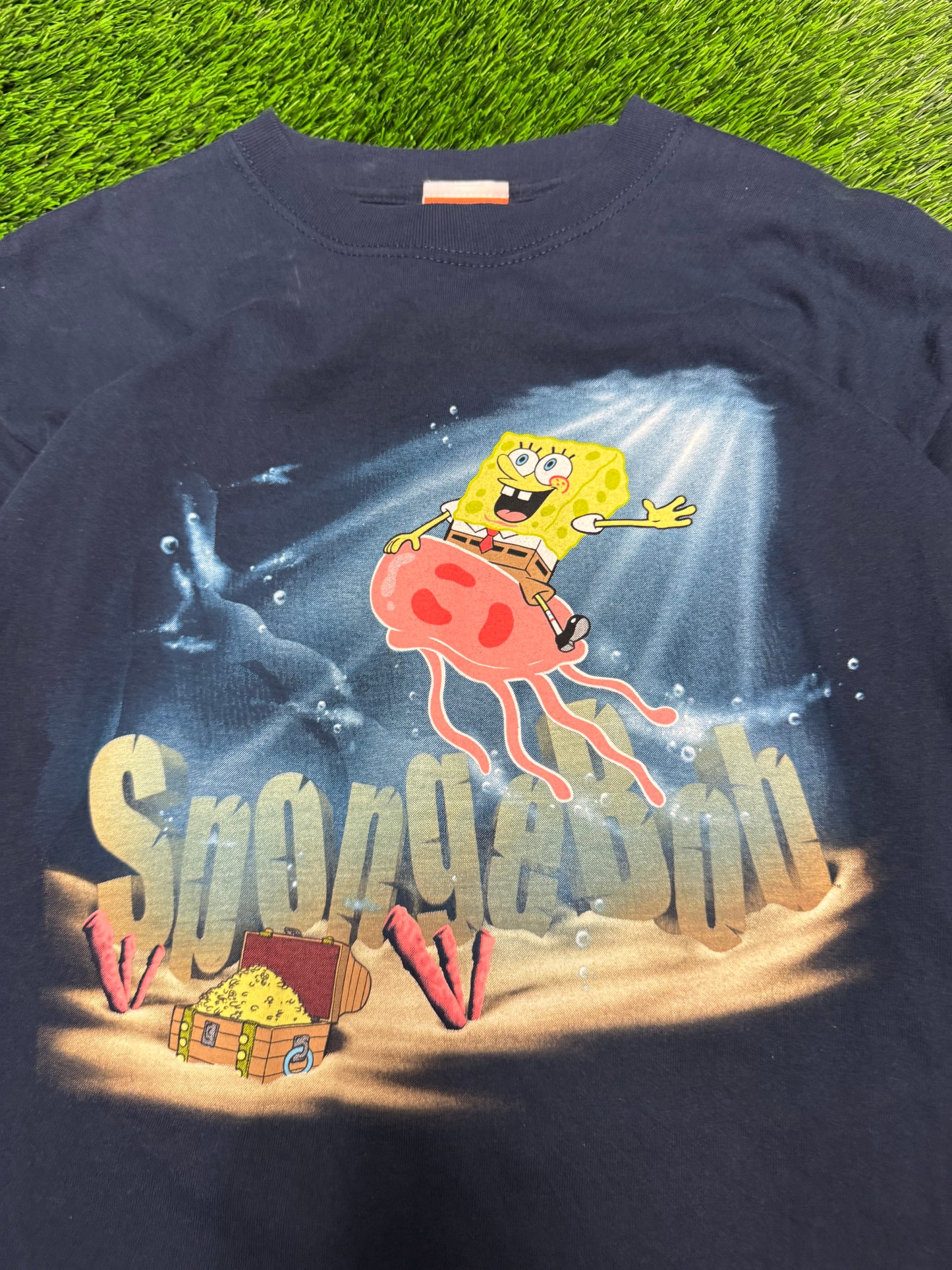 2002 Nickelodeon SpongeBob SquarePants Vintage Graphic Cartoon Tee (L)