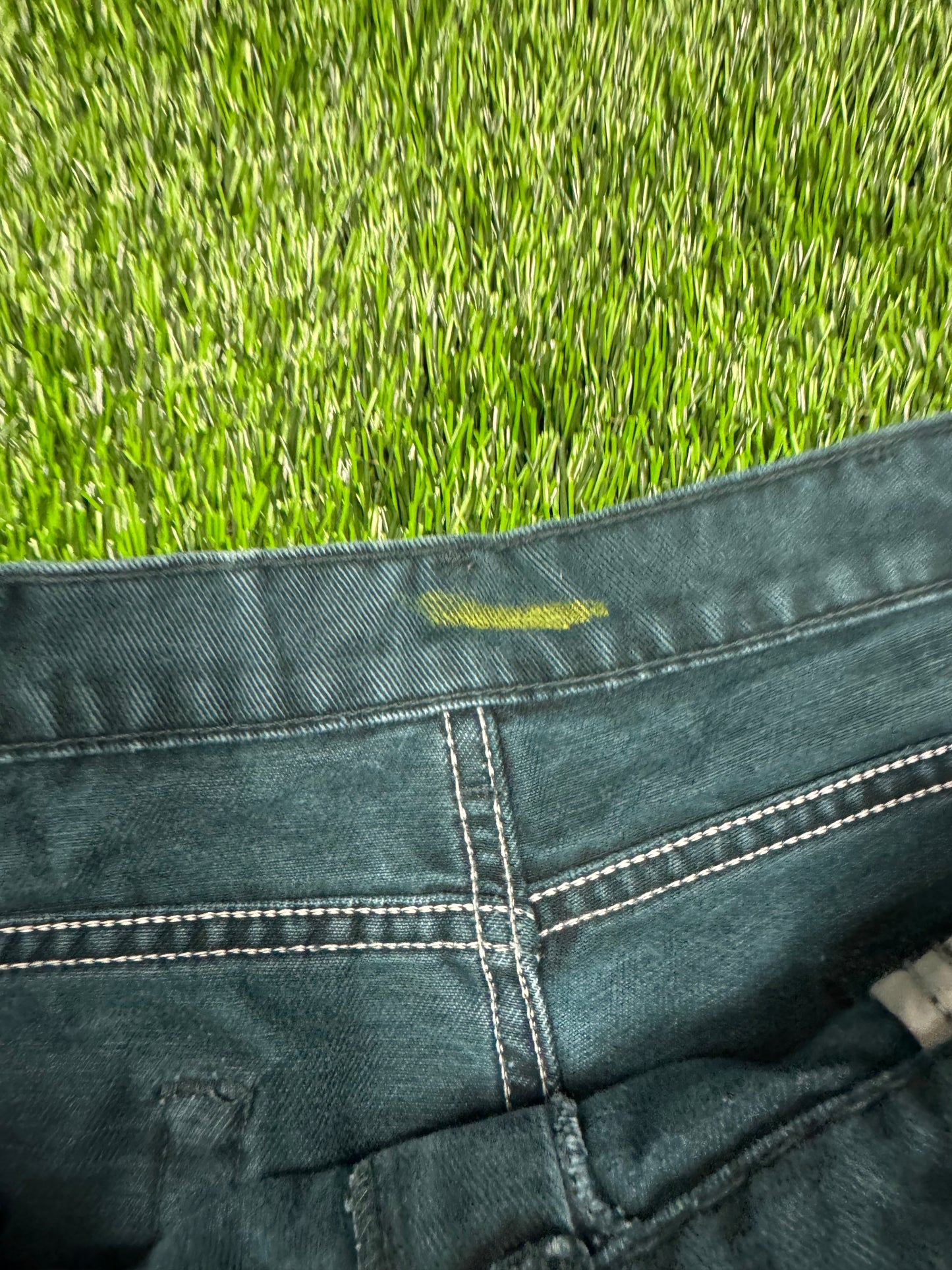 1999 Rare Carhartt B22HTG "Teal/Hunter Green" Denim Pants (38 x 30)