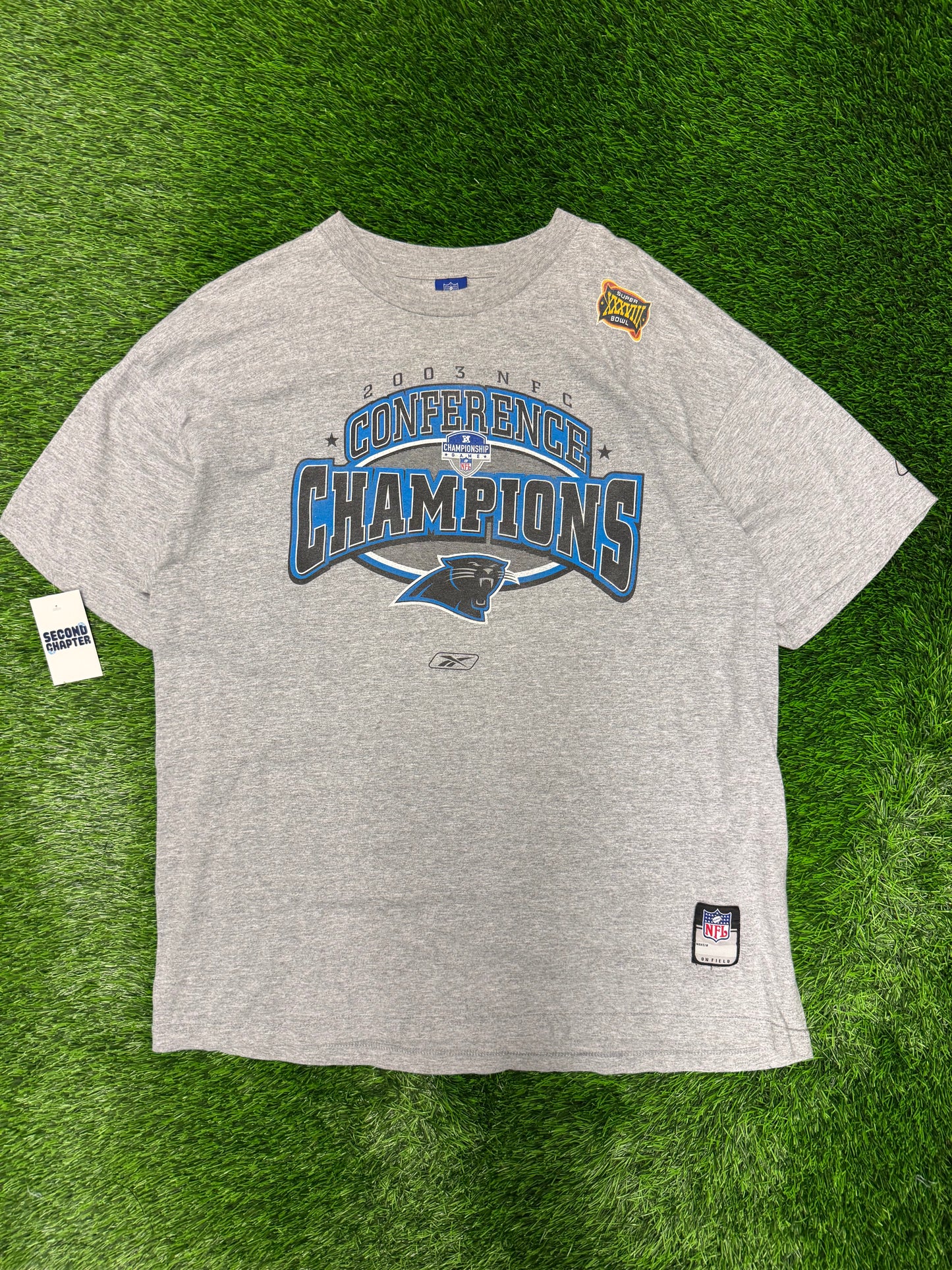 2003 Carolina Panthers NFC Champions Reebok Tee (XL)