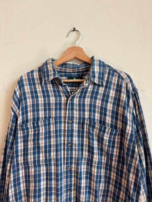 00s Hunting Club Blue Button Down Flannel (XL)