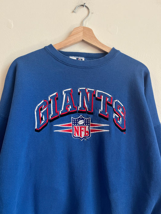 90s New York Giants Logo Athletics Blue Crewneck (XL)