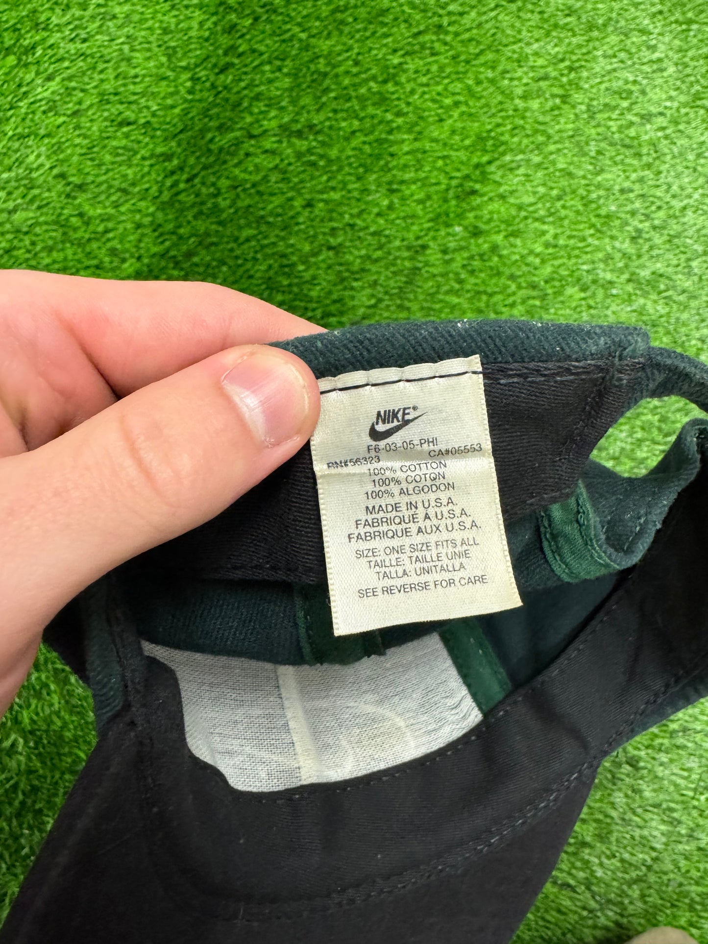 90s Nike Swoosh Green Embroidered Adjustable Hat (OS)