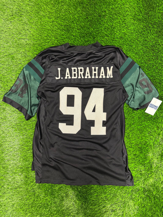 00s NY Jets John Abraham #94 Black Alternate Reebok Vintage NFL Jersey (M)