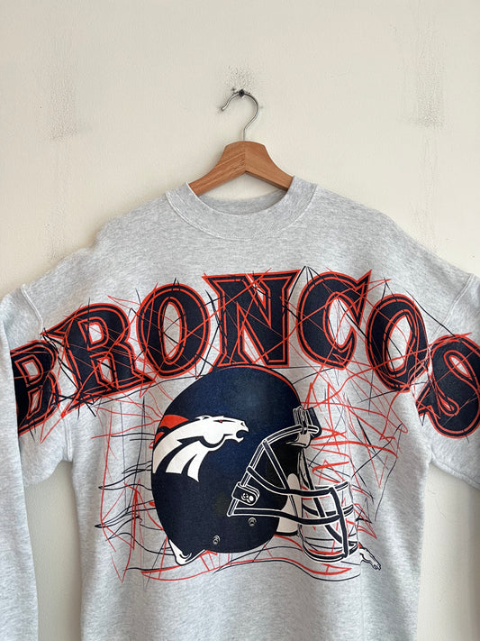 90s Denver Broncos Sleeve To Sleeve Spell Out Crewneck (XL)