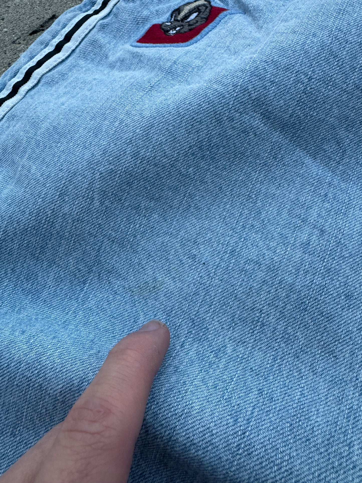 00s JNCO Jeans Skunk Embroidered Faded Oversized Shorts (42)