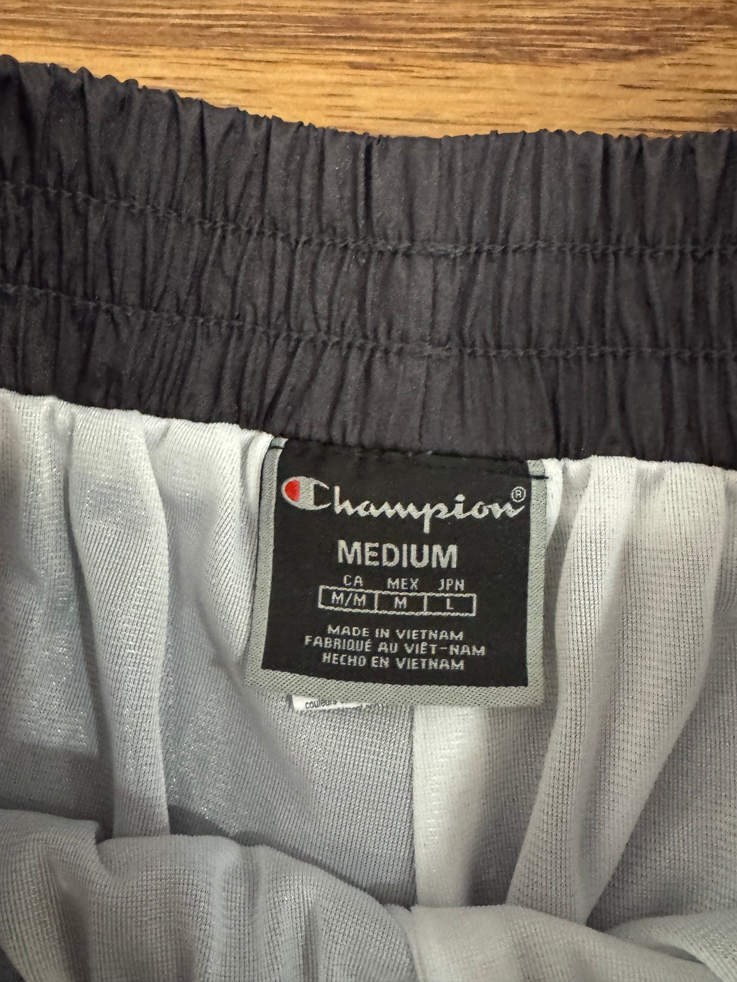 00s Champion Black/Red Track Pants (M)