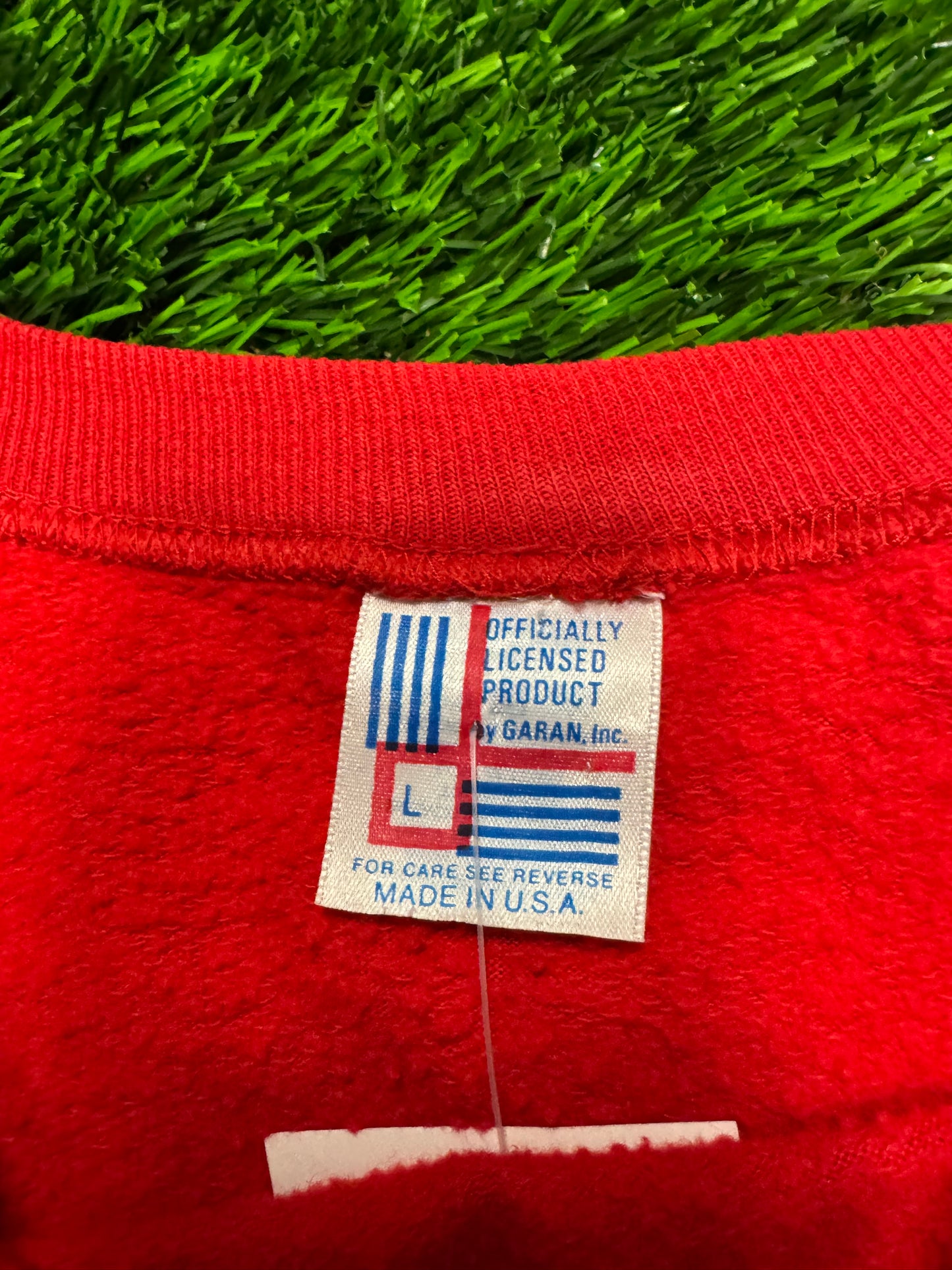 80s Chicago Bulls Spell Out Red Vintage Crewneck (L)