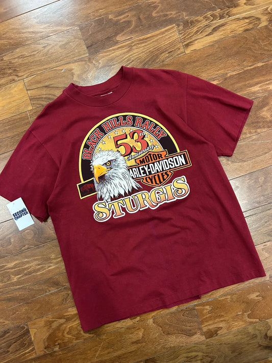 90s Harley Davidson Black Hills Rally Vintage Tee (L)