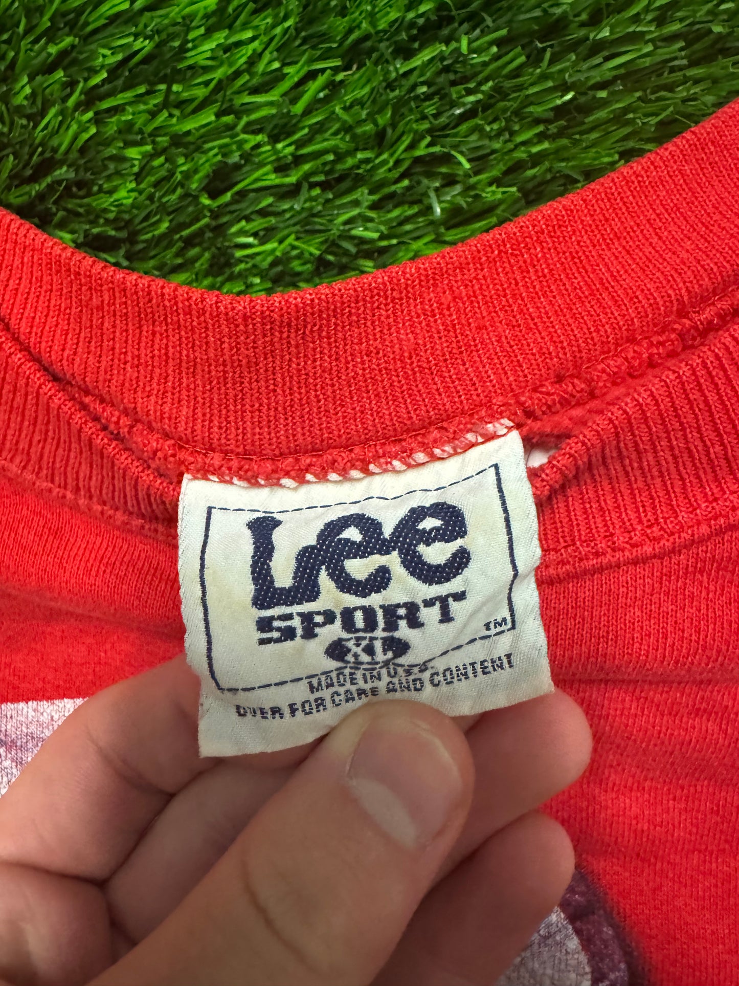 90s Detroit Red Wings Vintage Lee Spell Out Crewneck (XL)