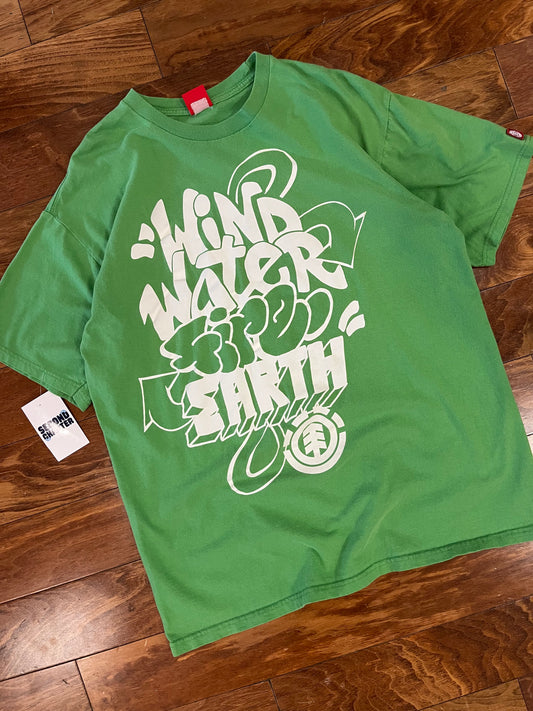 00s Element Green Wind Water Earth Vintage Tee (L)