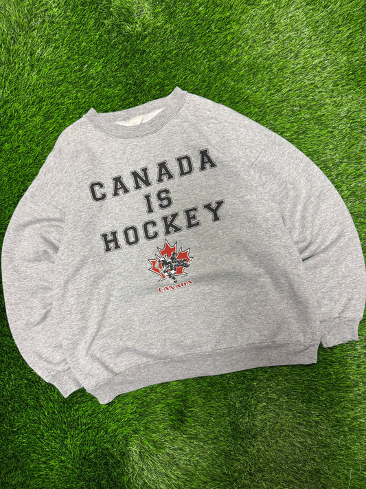 90s Canada Is Hockey Vintage Crewneck (L)