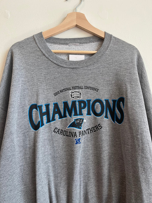 2003 Carolina Panthers NFC Champions Grey Crewneck (XXL)