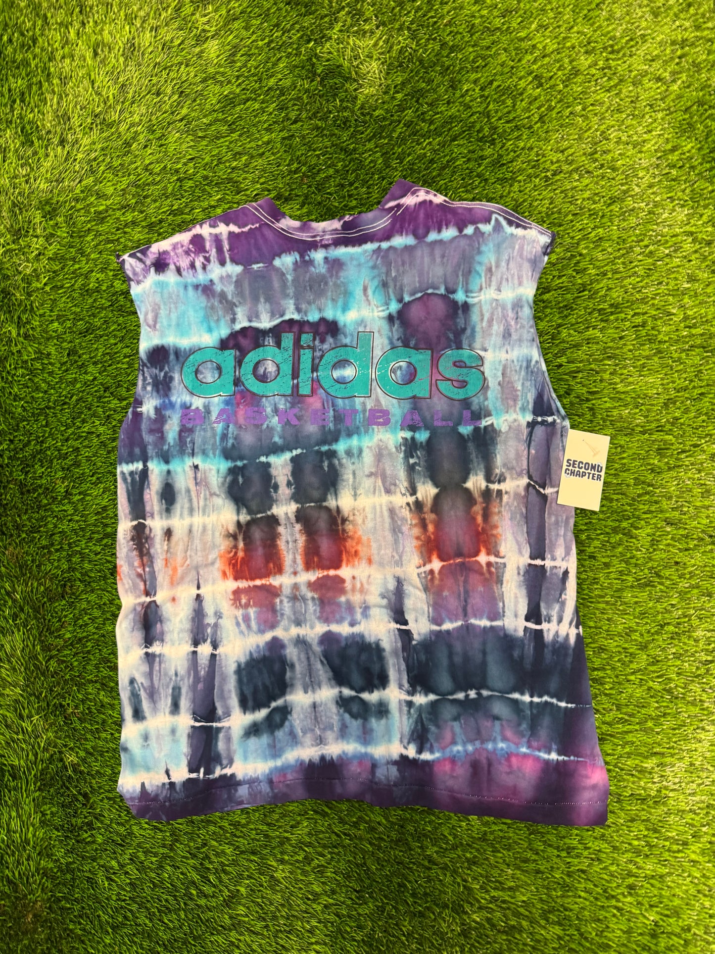 1994 Charlotte Final Four Adidas Tie Dye Cut Off Tank Top Tee (L)