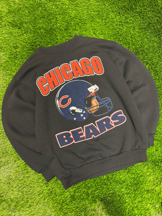 90s Chicago Bears Spell Out Helmet Crewneck (M)