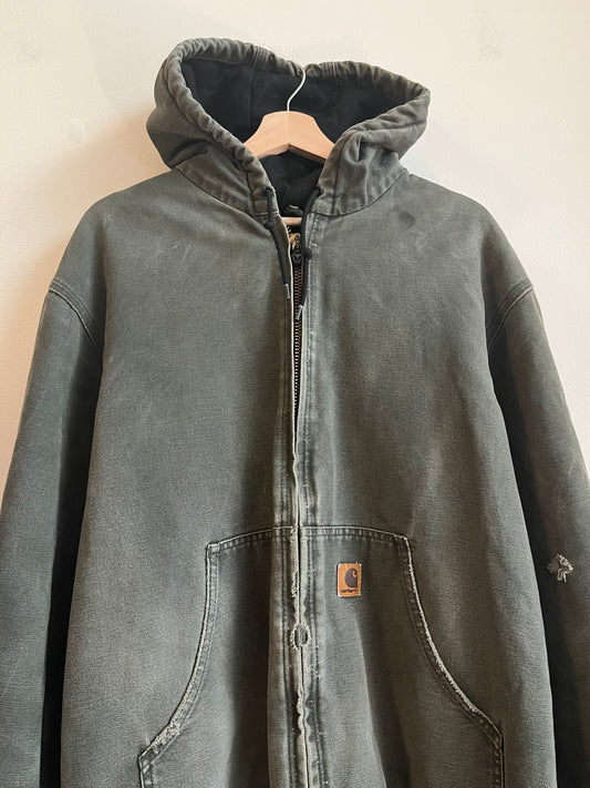 2006 Carhartt J130 Moss Green Distressed Jacket (L Tall)