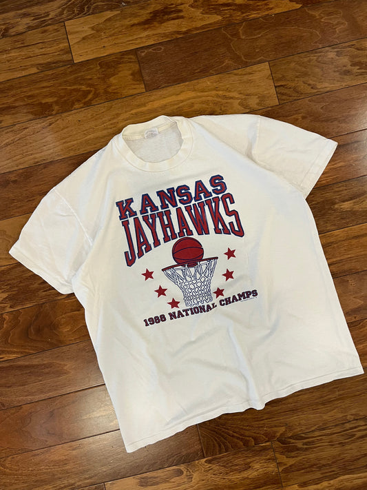 1988 Kansas Jayhawks National Champs Tee (XL)
