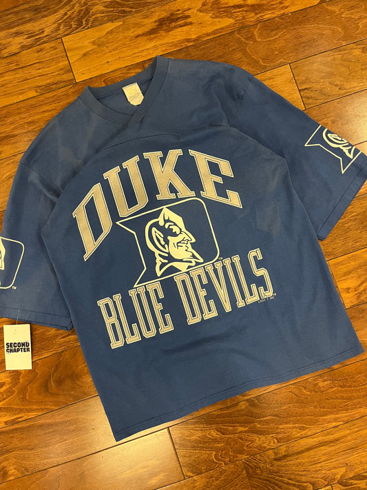 90s Duke University Faded V Neck Tee (L)