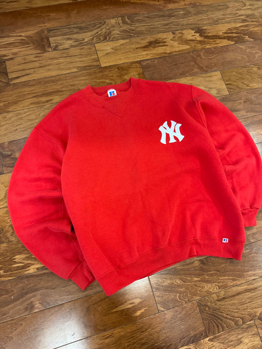 90s New York Yankees Russell Athletics Embroidered Crewneck (XL)
