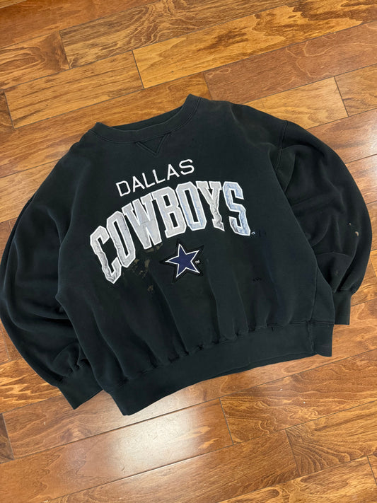 90s Dallas Cowboys Thrashed Logo Athletics Crewneck (XL)