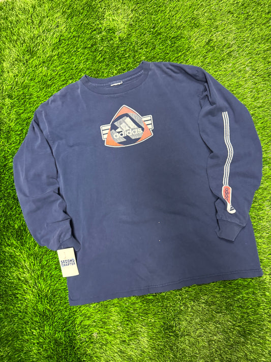 00s Adidas Navy Long Sleeve Vintage Tee (XL)