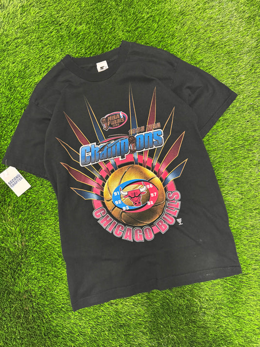 1998 Chicago Bulls Starter NBA Finals Champions Tee (L)