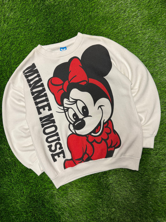 80s Minnie Mouse Front/Back Graphic Vintage Crewneck (M)