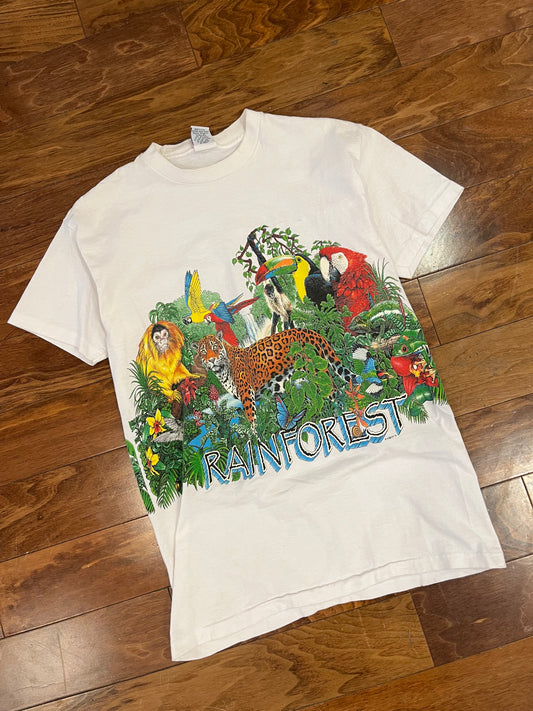 90s Rainforest Nature Wrap Around Tee (M)