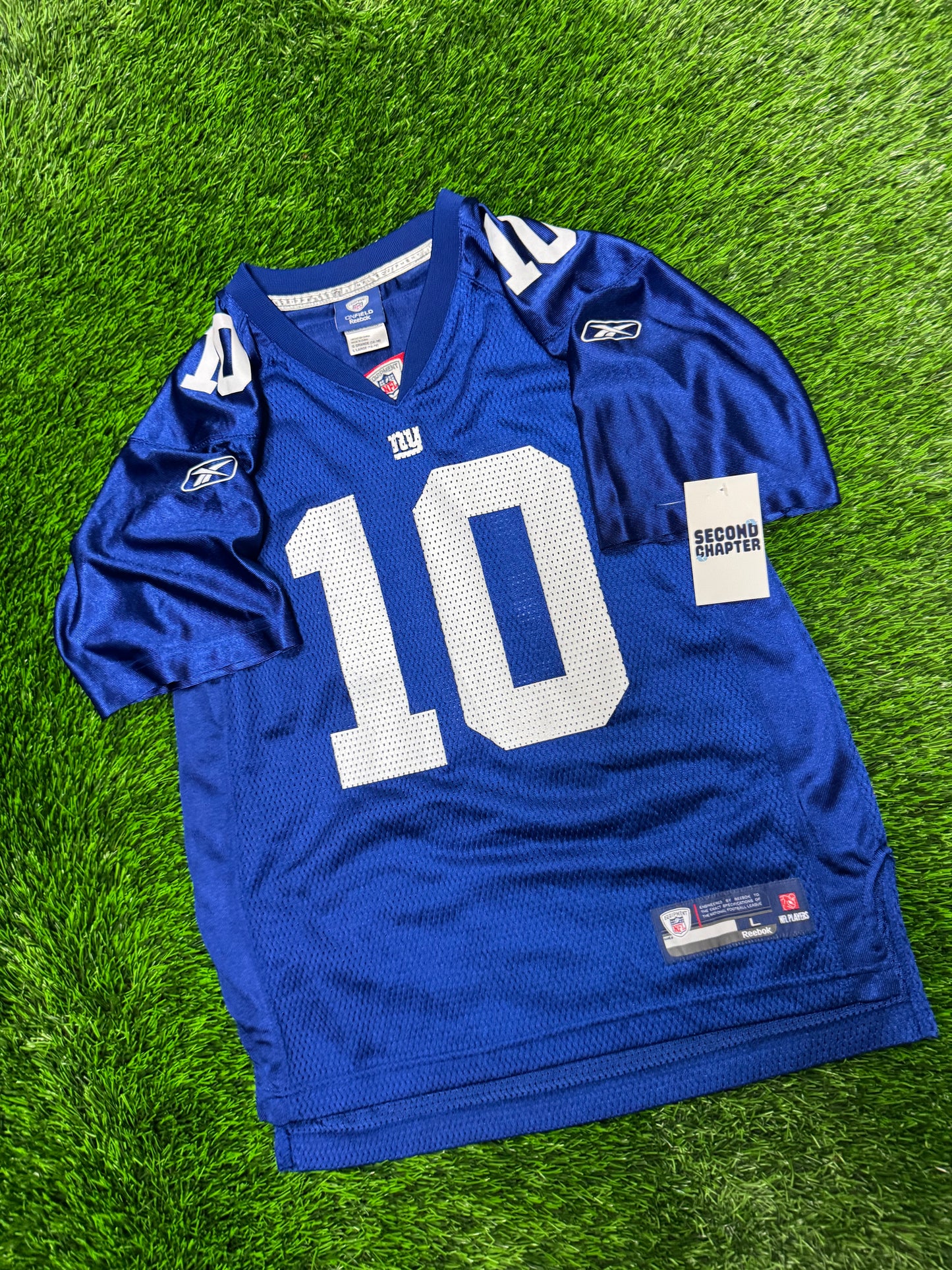 00s New York Giants Eli Manning #10 Youth Reebok NFL Jersey (Youth L)