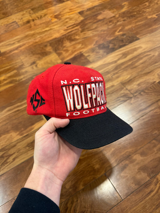 90s NC State Wolfpack Football Big Spell Out Apex Hat (OS)