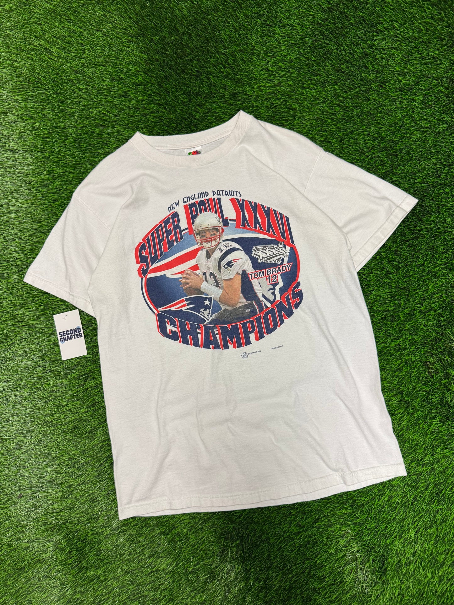 2002 New England Patriots Tom Brady Tee (L)