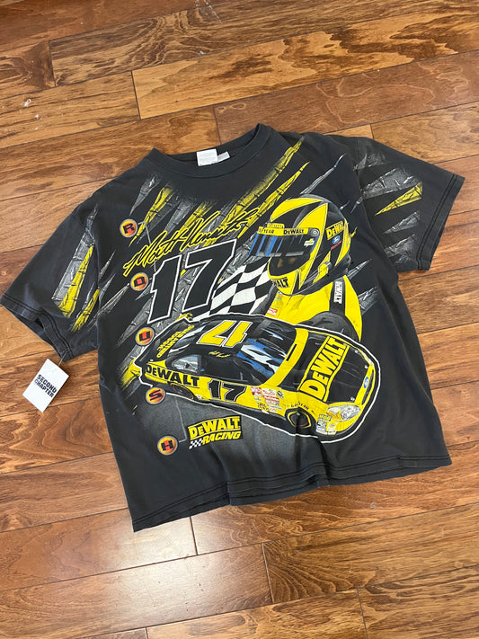 00s Nascar Dewalt Faded Black Boxy AOP Tee (XL)