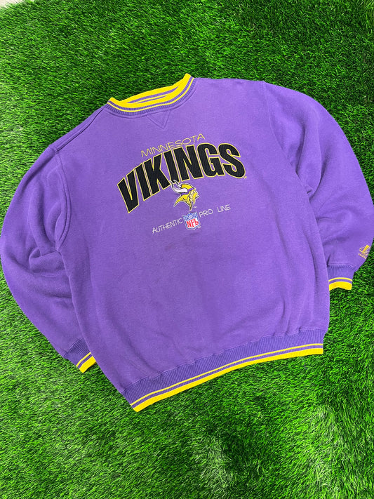90s Vikings Pro Line Logo Athletic Purple Crewneck (XL)