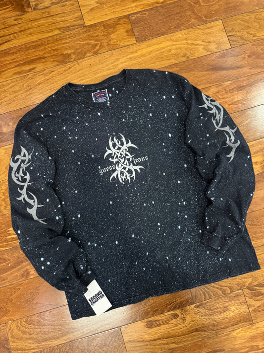 00s Guess Tribal Space Wash Long Sleeve Tee (XL)