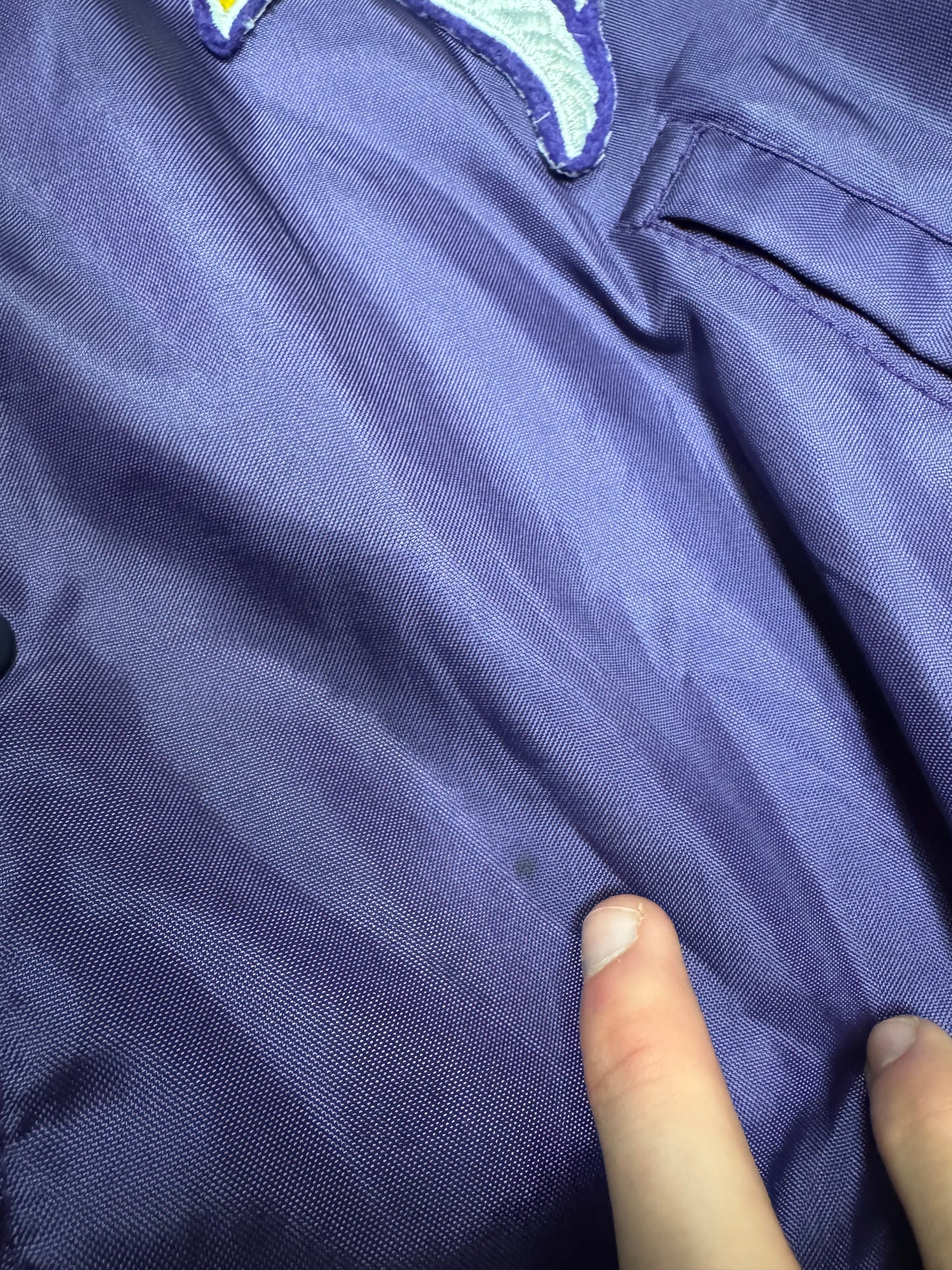 1989 Minnesota Vikings 20th Anniversary Vintage Birdie Satin Jacket (L)