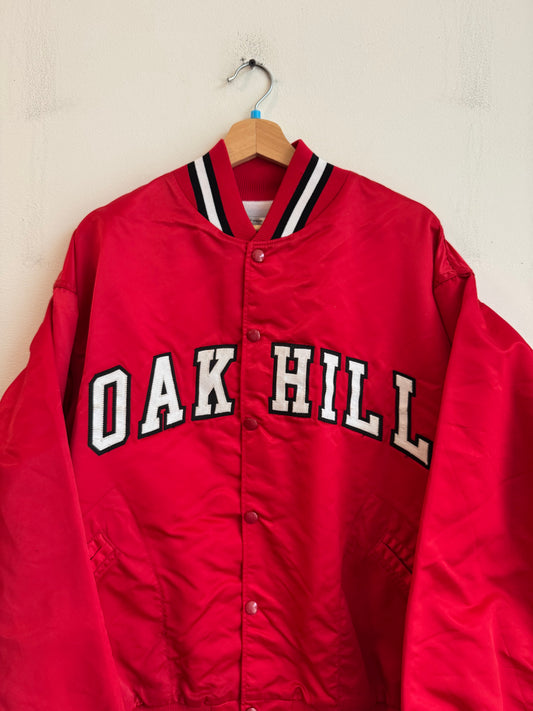 80s Oak Hill Academy Vintage Satin Jacket (L)