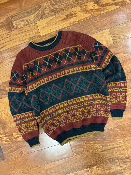 90s Bahama Bay Southwestern Pattern Sweater (XL)