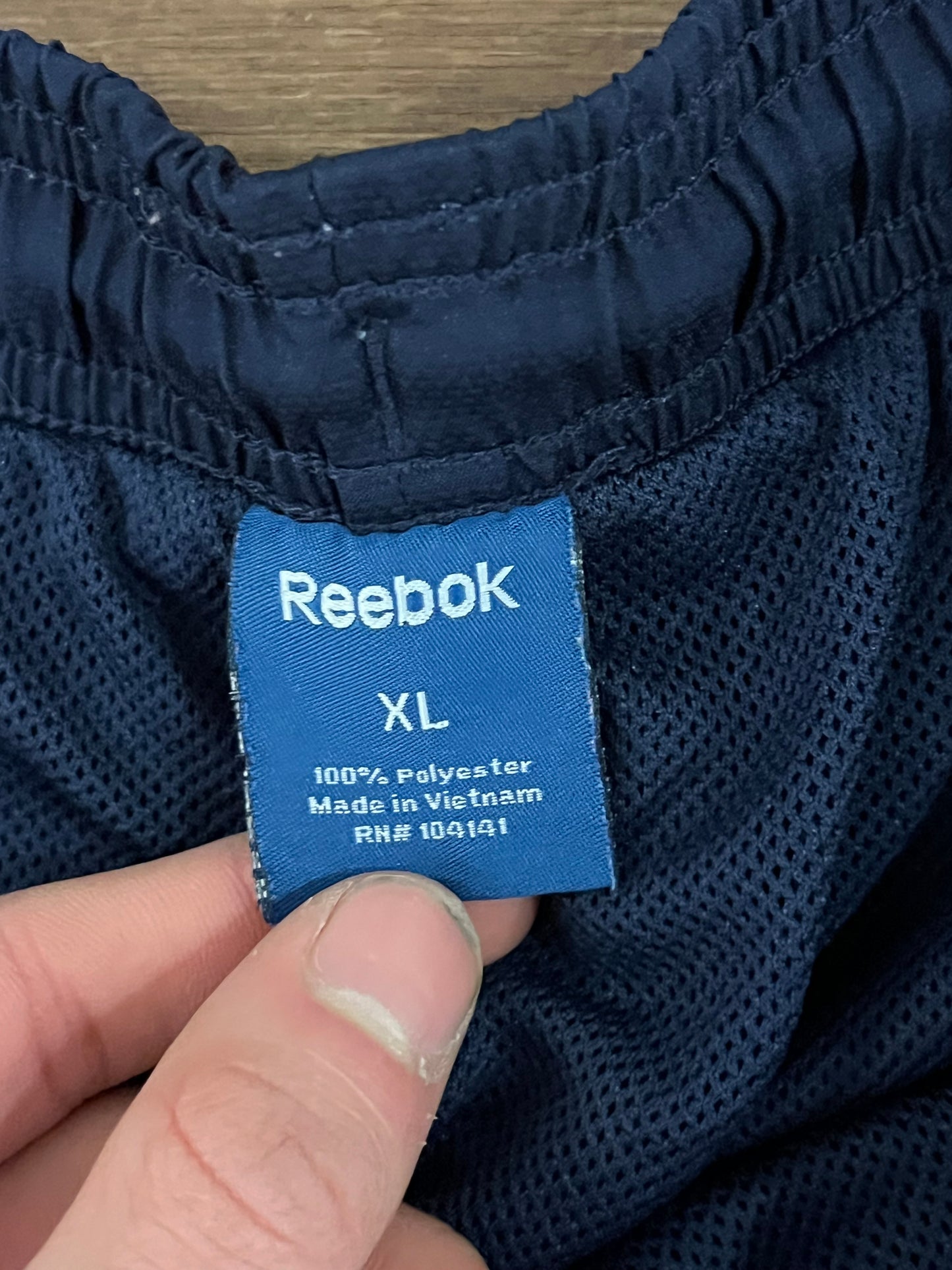 00s Reebok Navy/White Track Pants (XL)