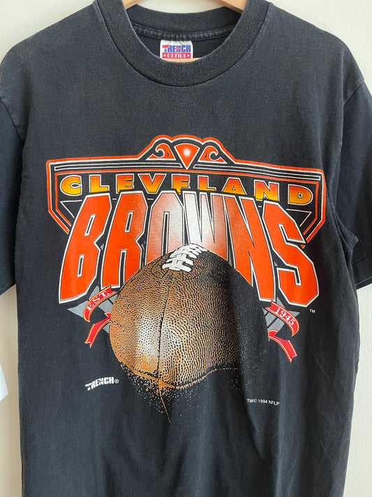 1994 Cleveland Browns Big Spell Out Trench Graphic Tee (L)