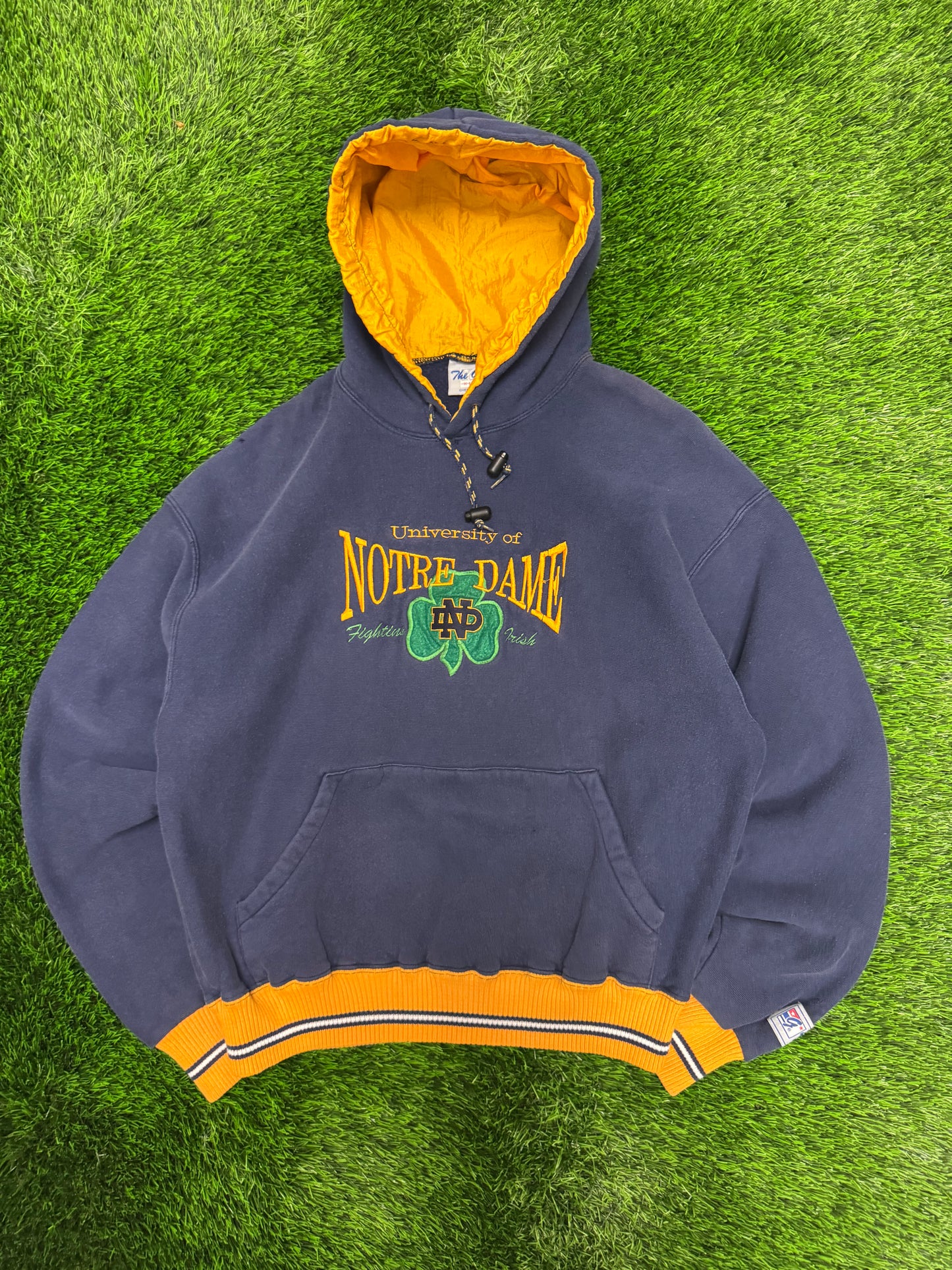 90s University of Notre Dame Spell Out The Game Hoodie (XL)