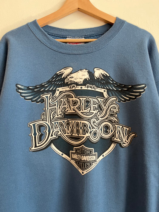 90s Harley Davidson New York Blue Crewneck (L)