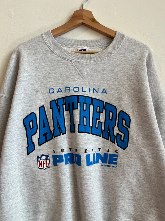 1995 Carolina Panthers Russell Pro Line Grey Crewneck (XXL)