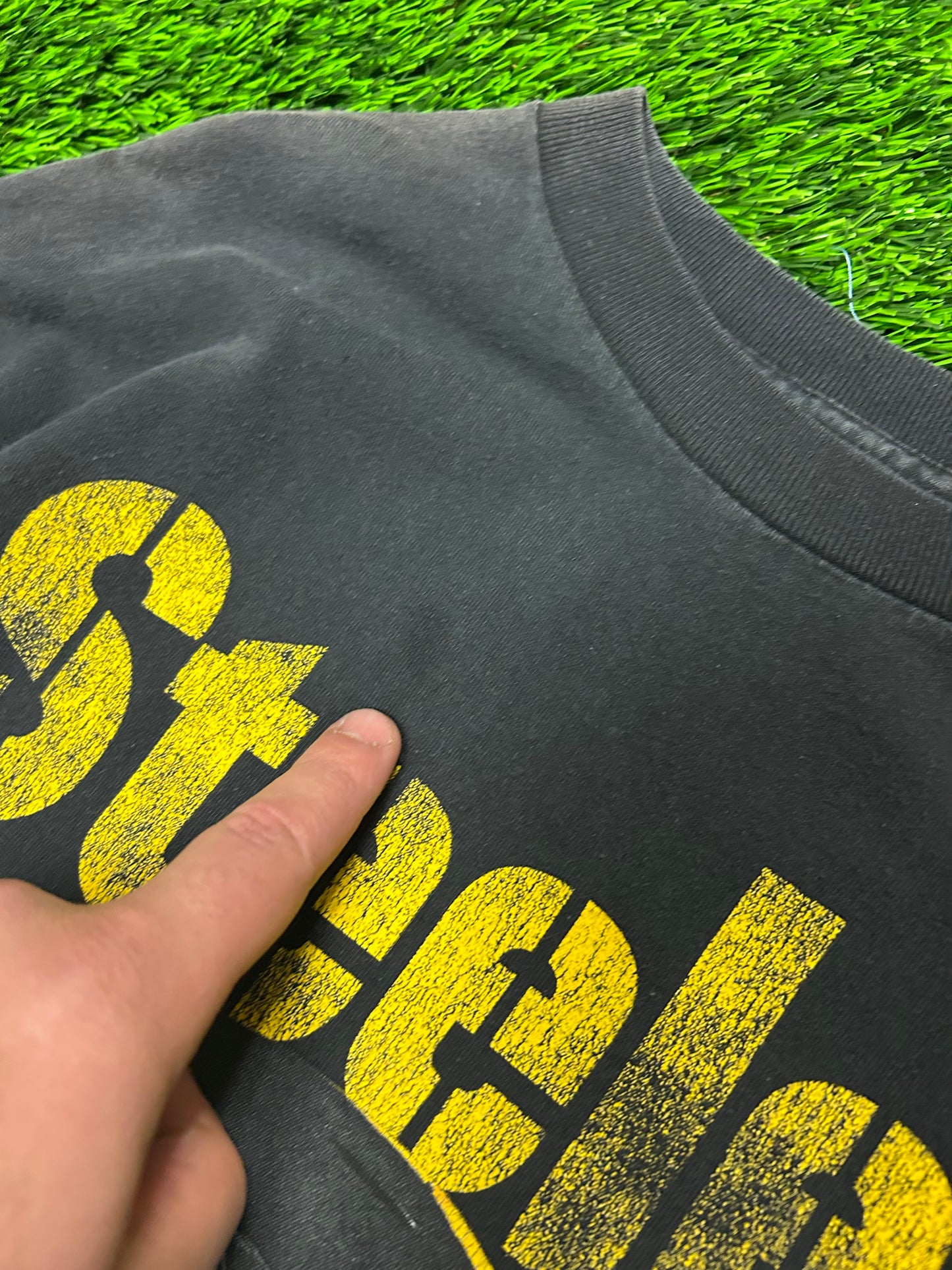 00s Pittsburgh Steelers Helmet Spell Out Vintage Graphic Tee (XL)