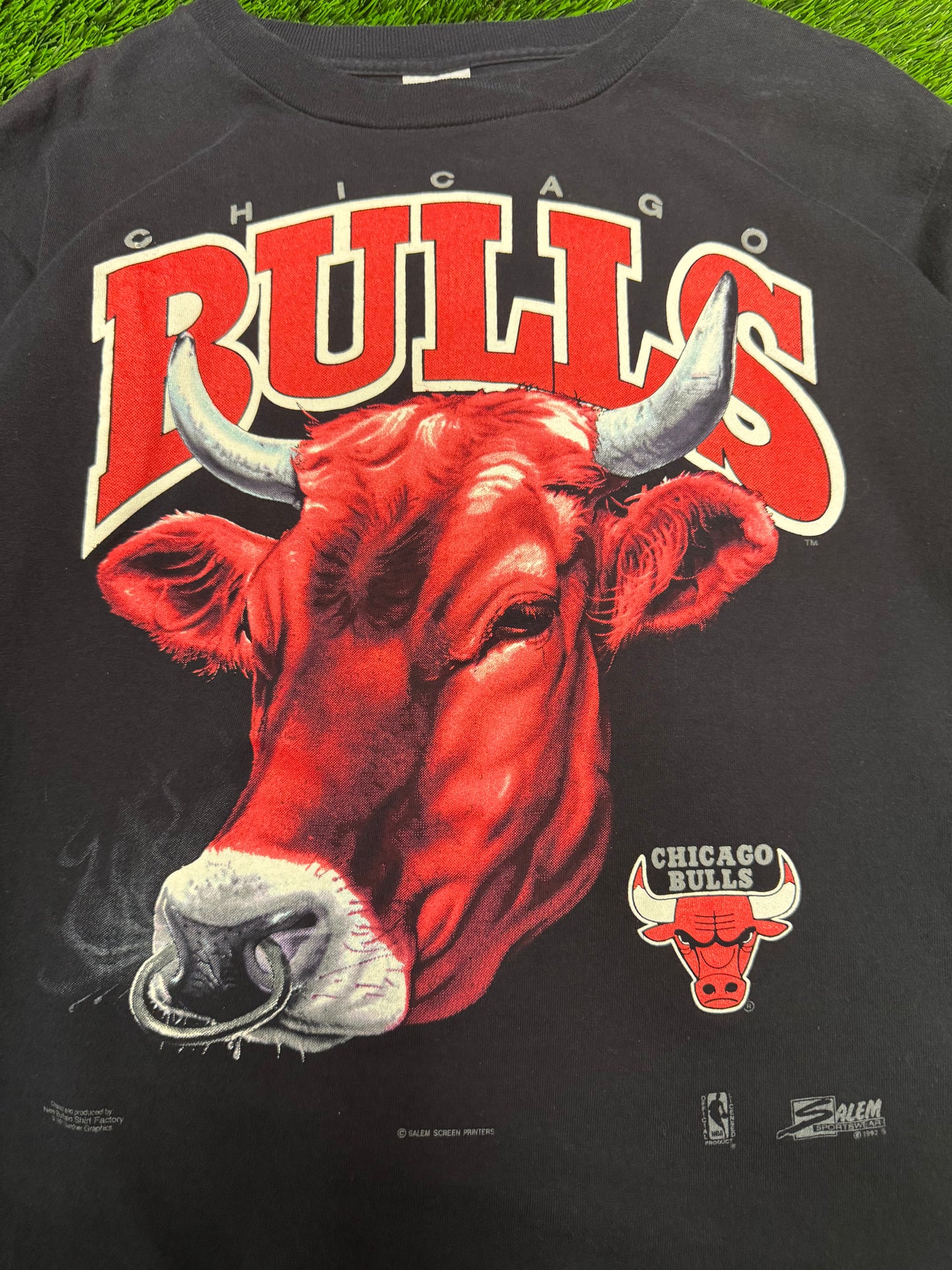 1991 Chicago Bulls Mascot Big Face Salem NBA Tee (L)