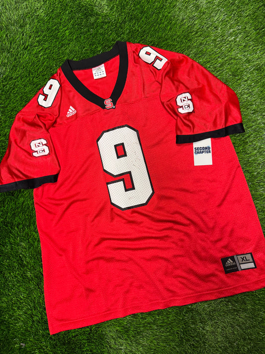 00s NC State University (NCSU) Vintage Adidas #9 Football Jersey (XL)