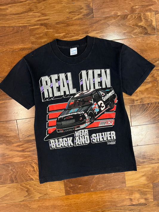 1990 Dale Earnhardt "Real Men Wear Black And Silver" Nascar Tee (M)