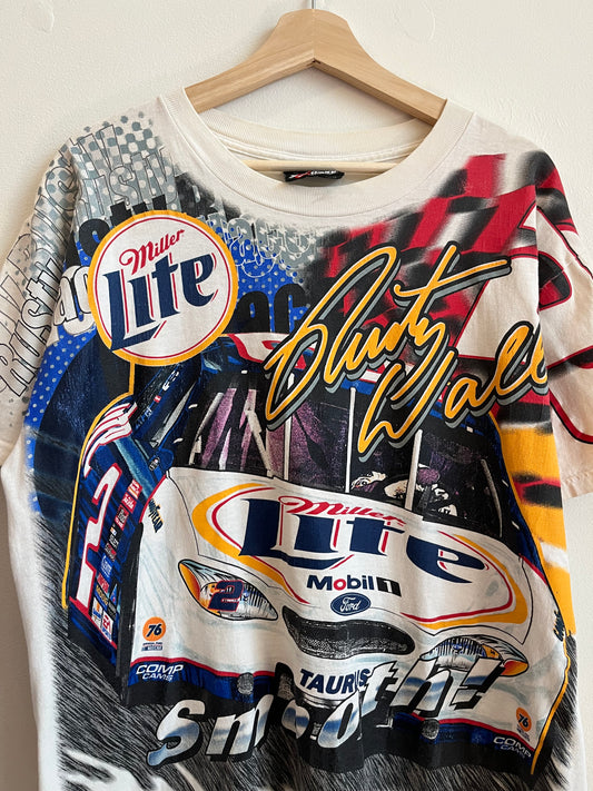 00s Miller Lite Rusty Wallace Nascar AOP Tee (M)