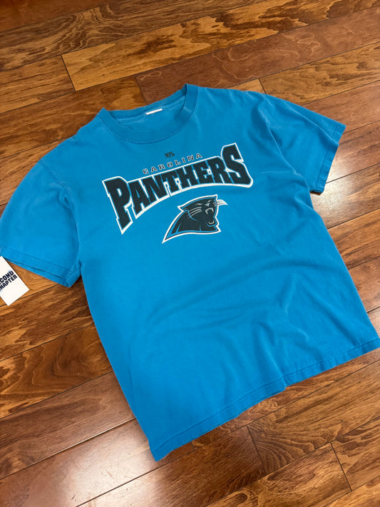 00s Carolina Panthers Blue Spell Out Tee (L)